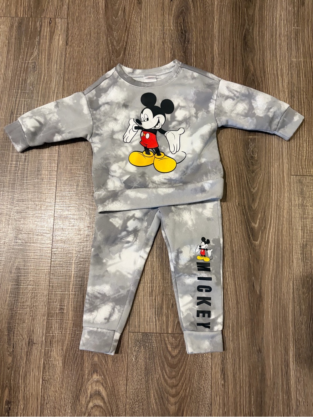 Disney Mickey Mouse Gray Tie-Dye Kids Set